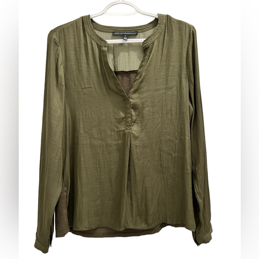 White House Black Market Olive Blouse